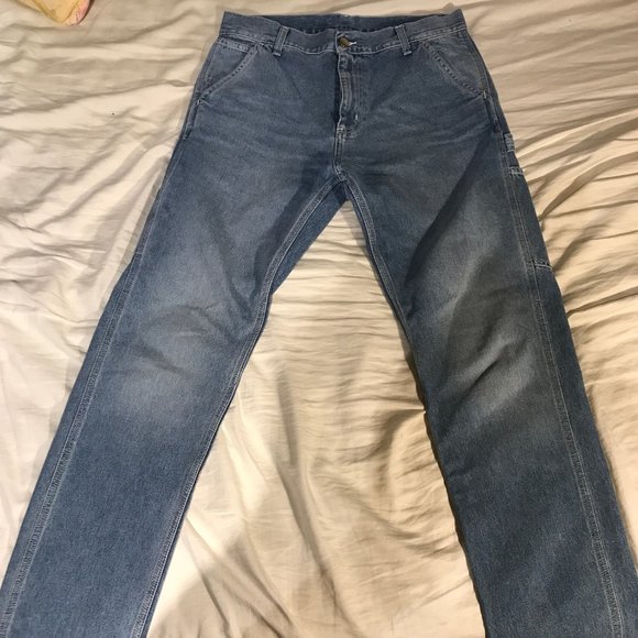 Carhartt WIP Ruck Single Knee Pants - Blue Light True Washed - 30 (fits like 31) - Picture 1 of 5